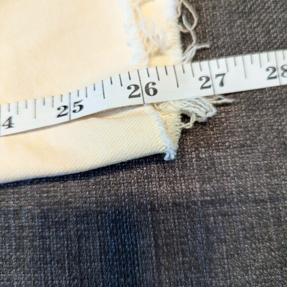 MOTHER Insider Crop Step Fray Jeans | Ivory "Chalk It Up" | Designer Denim - Picture 13 of 16